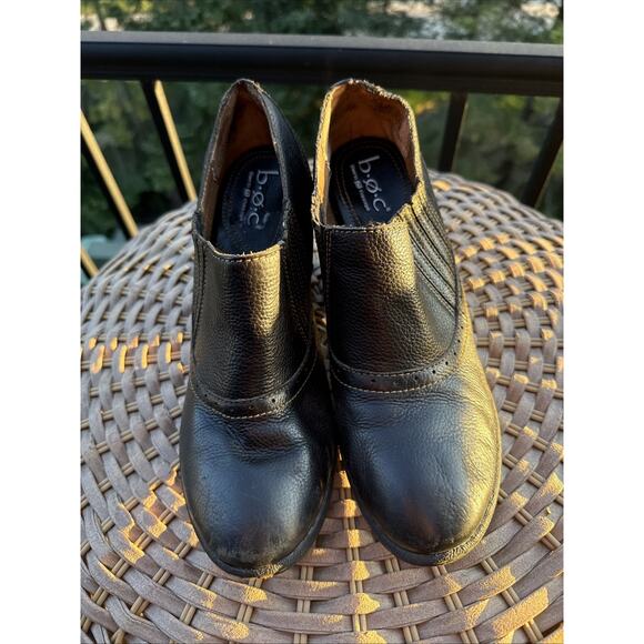 BOC Born Concept Casual Ankle Bootie Women 9 US 40.5 EU 3"Heel Black Leather - Picture 5 of 16